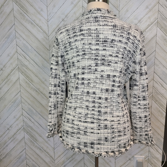 Nic + Zoe Marybeth Fringe Mix Tweed Jacket XXL - Picture 4 of 10